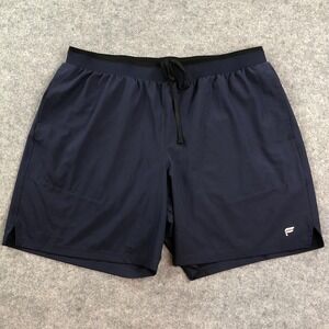 Fabletics Mens Athletic Shorts XL 34 Waist Navy Blue Drawstring Lined Drawstring